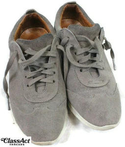 Womens 8 M Peter Millar lace up Hybrid Sneaker Gray Pebble Suede Leather Brazil - Picture 1 of 7