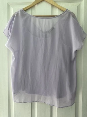 Mint Velvet Women's Top UK 14 Purple Viscose with Elastane Basic - Image 1 of 4
