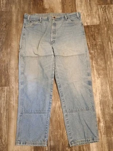 VTG Dickies Jeans Mens 40x30 Blue Double Knee Wide Leg Y2K Grunge Baggy Relaxed - Picture 1 of 3