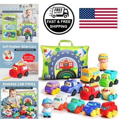 Juguetes de coche de goma divertidos y seguros para niños de 1 año con alfombrilla de juego para jugar imaginativamente Foto 1 de 4