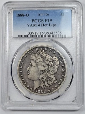 Dólar de plata Morgan 1888 O $1 graduación profesional F15 VAM-4 labios calientes DDO bonito *K473 Foto 1 de 3