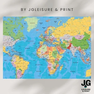 World Map Poster | Inspired Wall Print | Poster Unframed A5 A4 A3 A2 A1 - Picture 1 of 3