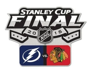2015 NHL Stanley Cup Final Finals Pin Chicago Blackhawks vs Tampa Bay Lightning - Picture 1 of 1