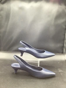 Vionic Schuhe Damen 7 Pumps Pfennigabsatz Fersenriemen Mode Karriere marineblau Leder Ziva - Bild 1 von 5