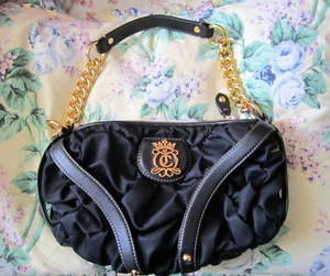 Juicy Couture Royal Crown Princess Bag Purse Handbag~AUTHENTIC-Black - Picture 1 of 8