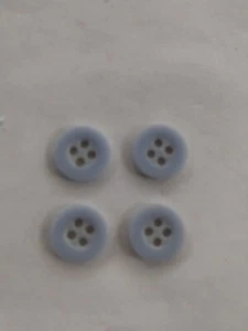 2BX03 8 STÜCK 3/8 Zoll HELLBLAU GRAU 4 LOCH BLUSE HEMD KNÖPFE - Bild 1 von 2