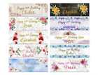Personalised Birthday Banners Floral Design Kids adult Party Decoration 102