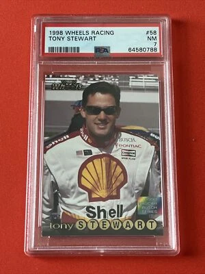 Wheels Racing #58 Tony Stewart RC 1998 💎 PSA 7 casi como nuevo 💎 Rookie 🔥 Pop = 1 Foto 1 de 2