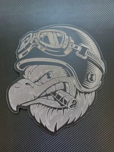 Eagle Biker with Cigar Engrave & Plasma Cut Metal Sign  Mancave Wall Art Biker  - Picture 1 of 4