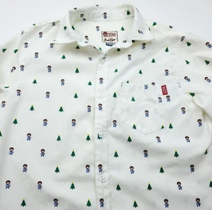 Medium RSVLTS x Bob Ross Long Sleeve Button Up Shirt - Christmas trees  - Picture 1 of 5