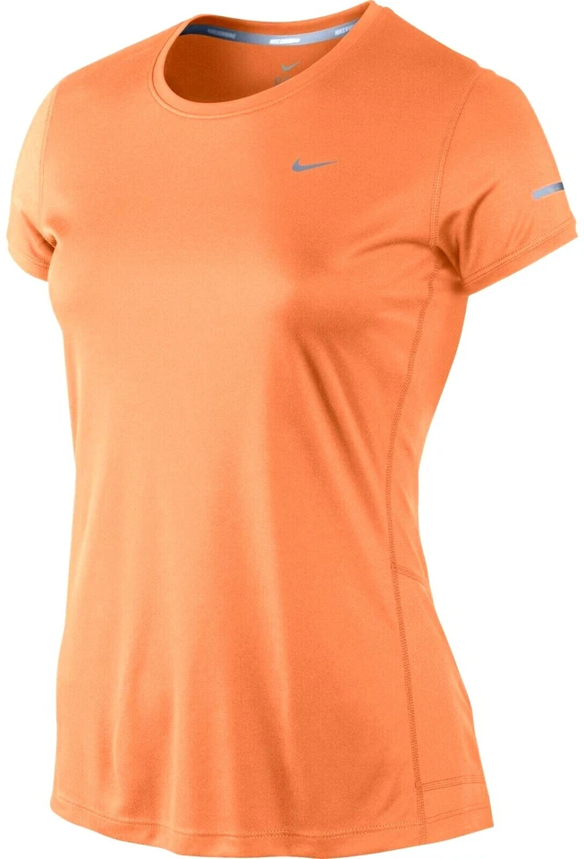 NEW! NIKE [S] Women's DRI-FIT Miler Running/Yoga/Gym Shirt-Orange 519829-824 - Image 1 of 1