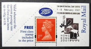 GB Machin Boots Label Hong Kong 2001 Stamp Exhibition “SALE TIME” U/M DW316 - Picture 1 of 1