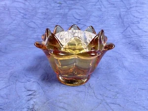 Alcachofa de rana flor flowerlite ámbar vidrio vikingo vintage MCM - Imagen 1 de 7