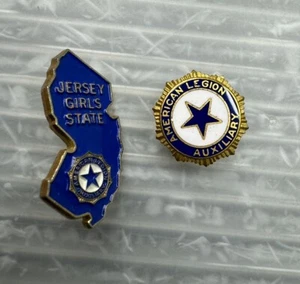 New Jersey AMERICAN LEGION Auxiliary Jersey Girls State LAPEL PIN LOT/2 LGB 1920 - Picture 1 of 14