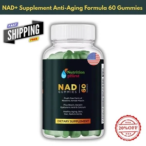NAD+ Supplement for Anti-Aging Energy Focus & Nicotinamide Riboside Gummies. - Picture 1 of 3