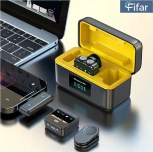 FIFAR 100M Wireless Lavalier Microphone Noise Reduction Audio Recording Mic - Picture 1 of 7
