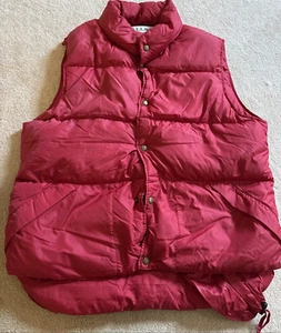 Vintage LL Bean Mens Goose Down Puffer Red Vest - Picture 1 of 7