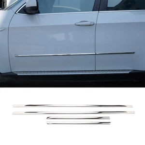 Silver Steel Body Side Door Molding Line Cover Trim fits 2007-2013 BMW X5 E70 - Picture 1 of 11