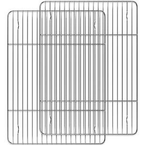 Cooling Rack & Baking Rack Set 2-Pack Stainless Steel 16x12 Inches - Picture 1 of 7