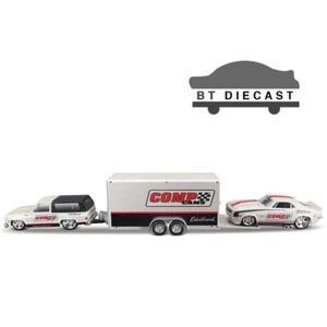 MAISTO 1979 CHEVY K5 BLAZER & 1969 CAMARO with TRAILER 1/64 COMP CAMS 11404 22A - Picture 1 of 2