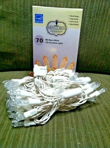 Kringle Bros 70 Ct Warm White M6 LED Mini Lights White Wire Indoor/Outdoor NIB - Bild 1 von 5