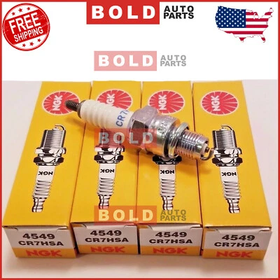 JUEGO DE 4 BUJÍAS NGK CR7HSA Kit 4549 para Honda Suzuki Kawasaki Yamaha Foto 1 de 4