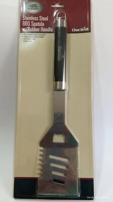 Char-Broil Stainless Steel BBQ Spatula W/  Rubber Handle 17" New In Package - Image 1 of 4
