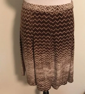 DKNY City Rock Größe Small braun creme Chevron Aline ausgestellt neu ohne Etikett - Bild 1 von 4