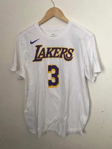 ANTHONY DAVIS Nike Tee Jersey T-Shirt Los Angeles Lakers #3 Size L White Cover