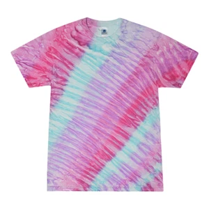 Tie Dye Multi Color Diagonal Streak Classic Fit Crewneck Short Sleeve T-shirt f - Picture 1 of 4