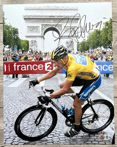 Foto firmada autografiada por Lance Armstrong Tour de Francia 11x14 Beckett BAS LOA - Imagen 1 de 2