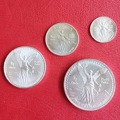 1/20 Oz - 1/2 Oz Ag Mexico 1992 XF / 4 Coins Silver Set / KM#542-545 - Image 1 of 2