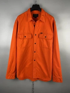 Filson CC Mens Cotton Orange Button Long Sleeve Flannel Shirt Size L - Picture 1 of 18