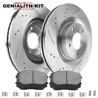 Front Drilled Rotors + Brake Pads for 2007-2012 2013 2014 Ford Edge Lincoln MKX Foto 1 de 4