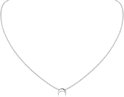 Collana Argento 925 Donna in Oro Bianco, Collana Donna Argento Oro Rosa Con Cuor - Immagine 1 di 4