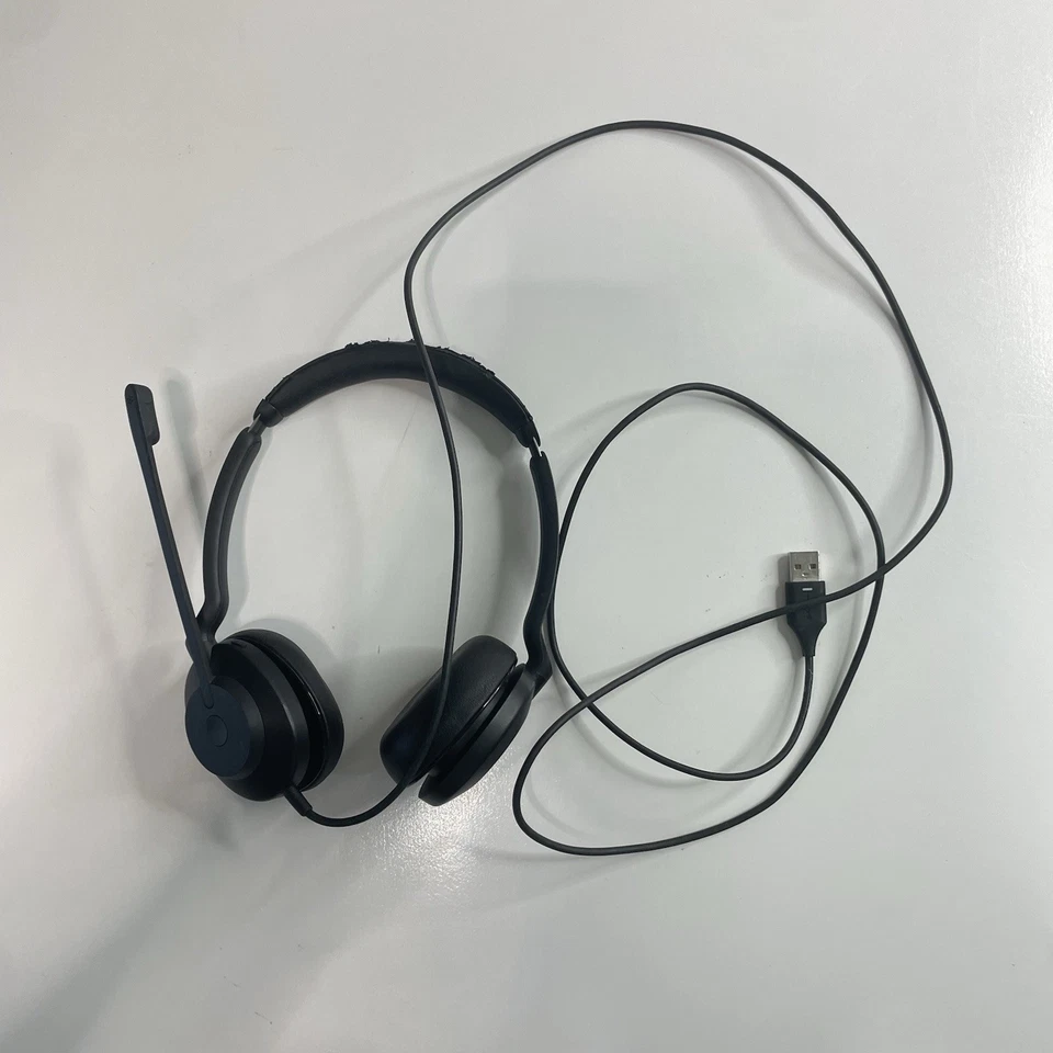 Jabra Evolve2 50 Stereo USB Wired On-Ear Headset MS Teams Black TESTED WORKING - image 1 of 4