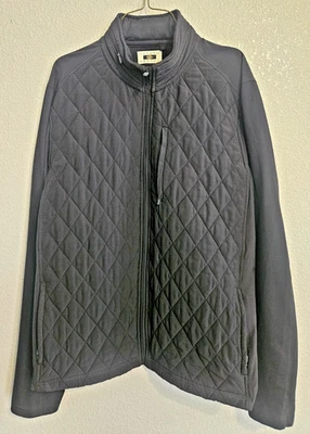 Joseph Abboud Mens Quilted Jacket Poly/Spandex Sleeved Black Size XL - Image 1 of 4
