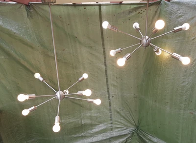 Lámpara de araña Sputnik enchufable regulable de níquel de 8 luces con herrajes * 2 disponibles Foto 1 de 4