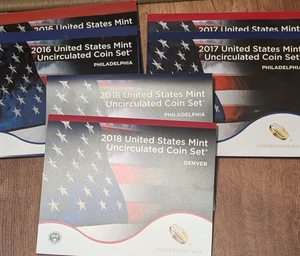 2016,17 and2018 P and D us mint unc coin sets - Picture 1 of 1