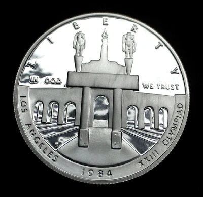 1984-S SILVER COMMEMORATIVE ONE DOLLAR COIN LOS ANGELES 1984 SUMMER OLYMPICS - Image 1 of 2
