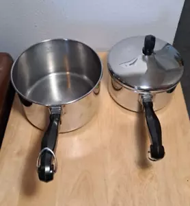 2 Farberware 1 Qt w LID 2 Qt NO LID Stainless Steels Pot - Picture 1 of 15