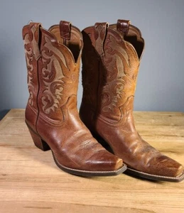 Ariat Damenstiefel Leder wadenhoch braun 7,5 B eckige Zehenpartie  - Bild 1 von 12