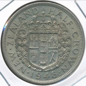 Nueva Zelanda, 1948 1/2 corona, Jorge VI - extra fina - Imagen 1 de 3