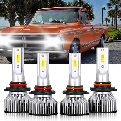 For GMC C2500 Suburban 1992-1999 4X 9005 9006 LED Headlight Bulbs Super Bright - Image 1 of 4