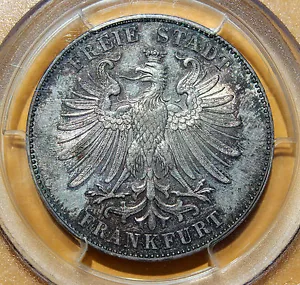 Germany Frankfurt 1 Thaler 1859 Schiller KM#359 PCGS Graded MS 62 Rare - Picture 1 of 4