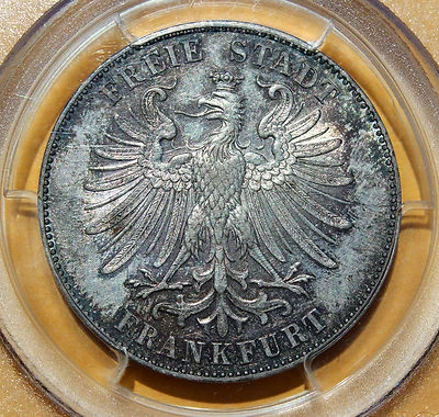 Germany Frankfurt 1 Thaler 1859 Schiller KM#359 PCGS Graded MS 62 Rare - Image 1 of 4