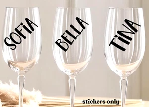 Vinyl Custom Name Sticker for Wine Gin Glass Name Bridal Hen Birthday Party - Picture 1 of 1
