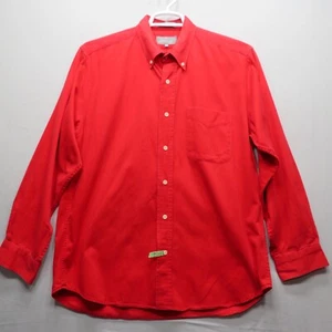 LORD & TAYLOR Men's Size Large Cotton Red Long Sleeve Button Down Shirt VTG - Picture 1 of 10