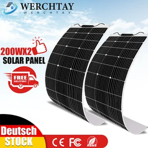 400W Flexibel Solarpanel 200WX2 Solarmodul für Wohnmobil Balkonkraftwerk TÜV&CE - Bild 1 von 15