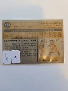 1960 TOPPS DON MCMAHON #189A NM COMBINED SHIPPING - Picture 1 of 1